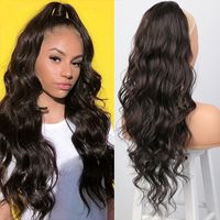 2021 European And American Long Curly Hair Wig Drawstring Ponytail Hair Extension Piece Wigs Big Wave main image 5