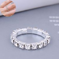 Bijoux En Gros Mode Cercle Alliage Diamant Artificiel Élastique Anneaux sku image 1