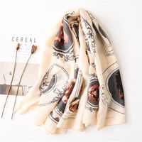 Spring And Summer New Animal Cat Pattern Square Shawl Thin Silk Soft Cotton Gauze Scarf main image 1
