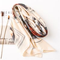 Spring And Summer New Animal Cat Pattern Square Shawl Thin Silk Soft Cotton Gauze Scarf main image 5