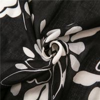 Black And White Printed Cotton And Linen Scarf Sunscreen Scarf Silk Scarf Long Shawl main image 6