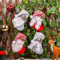 Weihnachtsschmuck Plüsch Weihnachtssocken Kreative Rudolph Geschenk Socken Gesichtslos Alter Mann Süßigkeiten Tasche Anhänger main image 1