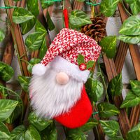 Weihnachtsschmuck Plüsch Weihnachtssocken Kreative Rudolph Geschenk Socken Gesichtslos Alter Mann Süßigkeiten Tasche Anhänger main image 4