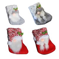 Weihnachtsschmuck Plüsch Weihnachtssocken Kreative Rudolph Geschenk Socken Gesichtslos Alter Mann Süßigkeiten Tasche Anhänger main image 2