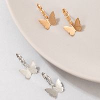 Korean Cute Ear Jewelry Simple Contrast Color Alloy Animal Butterfly Earrings Set main image 3