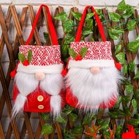 Hong Kong Love Faceless Santa Claus Gift Bag Portable Apple Bag Party Candy Bag Props Christmas Tree Decorations main image 1