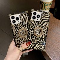 Leopard Feathers Suitable For 13 Square Mobile Phone Shell Phantom 12promax Bracket Soft Shell 11 main image 1