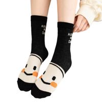 Tube Socks Cotton Autumn And Winter New Cartoon Cute Socks Korean Black And White Smiling Face Socks main image 6