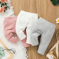 Baby Fashion Hang Striped Leggings Multi-piece Set Casual Baby Pure Color Pants Three-piece Set main image 3