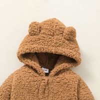 Baby Clothes Autumn And Winter Solid Color Hooded One-piece Suit Wholesale main image 4
