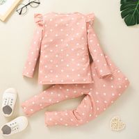 Heart Printed T-shirt Suit Children's Autumn And Winter New Round Neck Blouse Pants Two-piece Suit main image 3