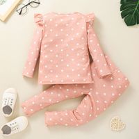 Traje De Camiseta Con Estampado De Corazón Para Niños Otoño E Invierno Nuevos Pantalones De Blusa De Cuello Redondo Traje De Dos Piezas main image 3