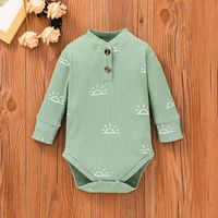 Autumn Infant Baby Romper Three-piece Solid Color Pit Striped One-piece Suit main image 5