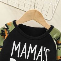Foreign Trade Ins New Children's Korean Style Letter Print Top Blouse And Pants Boys' Autumn Camouflage Sweater Two-piece Set main image 3