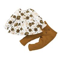 Traje De Cuello Redondo Y Pantalón Para Niñas Traje De Dos Piezas Con Estampado Europeo Y Americano De Rayas Hundidas Para Bebés Comercio Exterior En Stock Ropa Para Bebés main image 3