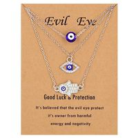 Devil&#39;s Eye Glass Ball Alliage Palm Blue Eye Diamond Collier Pendentif Mode Chandail Chaîne sku image 2