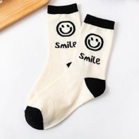 Tube Socks Cotton Autumn And Winter New Cartoon Cute Socks Korean Black And White Smiling Face Socks sku image 2