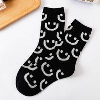 Tube Socks Cotton Autumn And Winter New Cartoon Cute Socks Korean Black And White Smiling Face Socks sku image 3