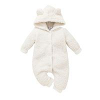 Baby Clothes Autumn And Winter Solid Color Hooded One-piece Suit Wholesale sku image 6
