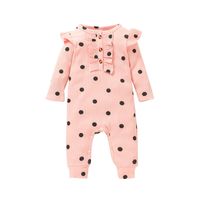 Autumn Long-sleeved One-piece Children's Clothing Europe And The United States Casual Baby Polka Dot Pit Strip Romper sku image 1