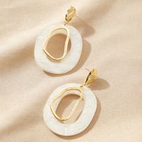 New Korean Acrylic Resin Geometric Round Irregular Shell Earrings sku image 1