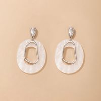 New Korean Acrylic Resin Geometric Round Irregular Shell Earrings sku image 2