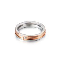 Simple Fashion Stainless Steel Fashion Rose Gold Single Inlaid Zircon Ring main image 6
