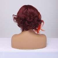 2021 Chemical Fiber Wig Burgundy Stitching Color Short Curly Hair Fashion Wigs Headgear Wig main image 6