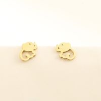 Simple Stainless Steel Hollow Elephant Necklace Earrings Set Wholesale main image 6