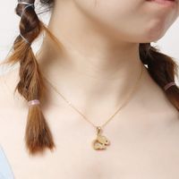 Simple Stainless Steel Hollow Elephant Necklace Earrings Set Wholesale main image 4