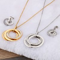New Style Stainless Steel Jewelry Wholesale Double Ring Interlocking Diamond Jewelry Wholesale main image 3