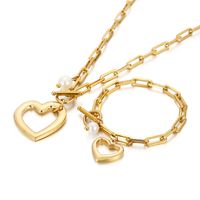 Titanium Steel 18K Gold Plated Fashion Heart main image 1