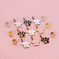 Korean Version Personality Puppy Cat Bear Footprints Cute Animal Paw Pendant Earrings Set main image 4