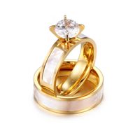 Acero Titanio Chapados en oro de 18k Estilo Simple Diamante Flor main image 1