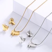 Korean Style Simple Titanium Steel Butterfly Necklace Earrings Jewelry Wholesale Fashion All-match Snake Bones Chain Accessories Wholesale main image 3