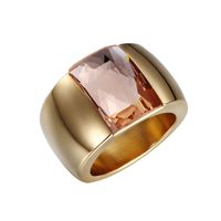 Titanium Steel 18K Gold Plated Simple Style Inlaid Zircon Geometric main image 2