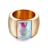 Titanium Steel 18K Gold Plated Simple Style Inlaid Zircon Geometric main image 4