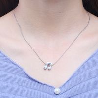 Korean Style New Note Necklace Earrings Minimalistic Temperamental Female Music Symbol Clavicle Chain Small Clear Ornament Wholesale main image 5