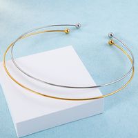 Titan Stahl 18 Karat Vergoldet Mode Überzug U-Form Halsband main image 5