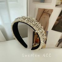 Korean Version Of The Pearl Wide-brimmed Hairband Braided Beaded Headband main image 4
