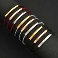 Korean Style Lettering Braided Rope Bracelet Fashion Trend Stainless Steel Strip Carrying Strap Special-interest Design Couple Adjustable Bracelet main image 4