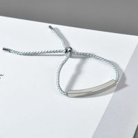 Korean Style Lettering Braided Rope Bracelet Fashion Trend Stainless Steel Strip Carrying Strap Special-interest Design Couple Adjustable Bracelet main image 6