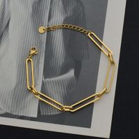 European And American Long Square Interlocking Chain Bracelet Simple Thick Chain Necklace Wholesale main image 4