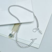 New Design Sense Ot Buckle Leaf Stainless Steel Necklace Wholesale main image 4