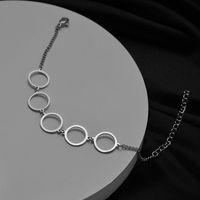Ornament Female Ring Stitching Creative Bracelet Hollow Stainless Steel Circle Creative Bracelet Factory Direct Sales main image 1