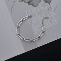 European And American Simple Thick Chain Necklace Titanium Steel Hip Hop Collar Bracelet Oval Double-layer Ring Buckle Cross Chain Clavicle Chain main image 4
