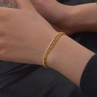 Europäische Und Amerikanische Damen Neue Einfache Klauen Kette Armband Grenz Überschreitende Edelstahl Perlenkette Armband Diamant Handschmuck Fabrik Direkt Vertrieb main image 4