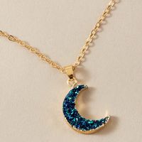 Simple Fashion Jewelry Moon Pendant Necklace Meniscus Imitation Zircon Single-layer Necklace main image 3