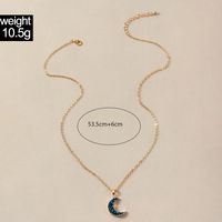 Simple Fashion Jewelry Moon Pendant Necklace Meniscus Imitation Zircon Single-layer Necklace main image 6