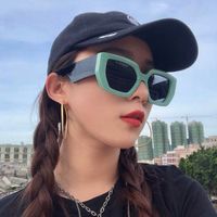 European And American Trend Box Wide-leg Sunglasses  New Color Matching Sunglasses Female main image 4